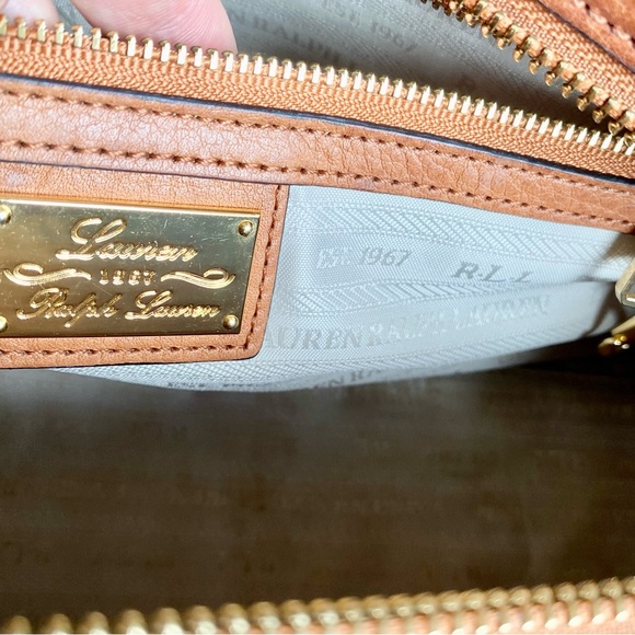 Vintage Ralph Lauren Caramel handbag old money gold hardware - Picture 9 of 14